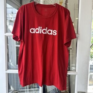 Adidas Distressed Mens Large SS TShirt Red Cotton Active streetwear vintage
